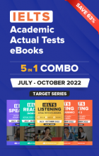 IELTS (Academic) 5 in 1 Actual Tests Combo (July – October 2022) [Listening + Speaking + Reading + Writing Task 1+ Task 2]