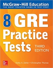 کتاب زبان جی ار ای پرکتیس تست McGraw-Hill Education 8 GRE Practice Tests, Third Edition