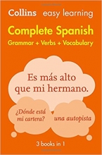 کتاب زبان کالینز کامپلیت اسپنیش  Complete Spanish Grammar Verbs Vocabulary 3 Books in 1 Collins Easy Learning